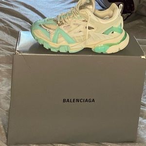 Track 2 women Balenciaga sneakers size 7,, mint green,, white ,, grey